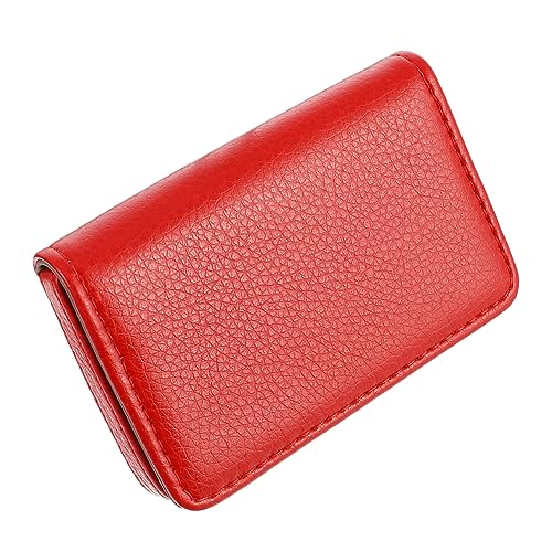 AOKWAWALIY Tragbarer Halter, magnetischer Halter, 1 Box, Kartenpaket, kleine Karte, Edelstahl, tragbar, magnetisch, Brieftasche, Business-Hülle, rot, 10X6.5X1.8CM von AOKWAWALIY