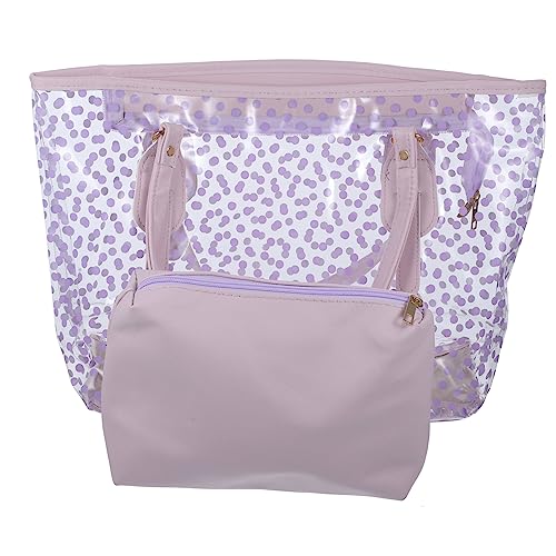 AOKWAWALIY Transparente Handtasche Mit Reißverschluss Große Kapazität Leichte Strandtasche Für Damen Für Reisen Und Einkäufe Mit Innenfach von AOKWAWALIY
