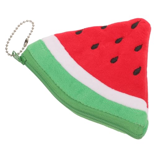 AOKWAWALIY Wassermelonen-förmiger Schlüsselanhänger Geldbörse Für Damen Lustiger Tragbarer Münzbeutel Mit Reißverschluss Und Schlüsselring Für Kleingeld Und Schlüssel Mini-Format von AOKWAWALIY