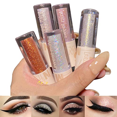 AOLAILIYA Liquid Glitter Eyeshadow - Shimmer Eye Shadow Gel Kit - Sparkling Metallic High Pigmented Glitter Eye Shadow, Quick Drying Long Lasting Creates High-Impact Multi Dimensional Beauty Eye Looks von AOLAILIYA