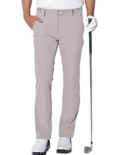 AOLI RAY Herren Golf Hosen wasserdichte Golf Stretchhose Schmale Passform Golf Trousers Slim fit Stretch Lang Golfhose Golf Pants Cremeweiß 3XL von AOLI RAY