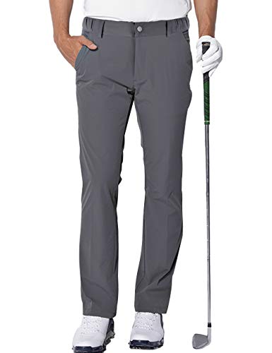 AOLI RAY Herren Golf Hosen wasserdichte Golf Stretchhose Schmale Passform Golf Trousers Slim fit Stretch Lang Golfhose Golf Pants Grau 3XL von AOLI RAY