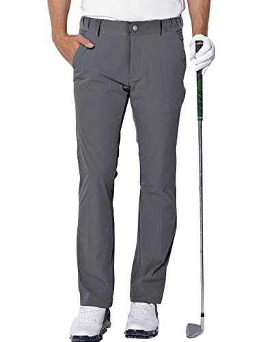 AOLI RAY Herren Golf Hosen wasserdichte Golf Stretchhose Schmale Passform Golf Trousers Slim fit Stretch Lang Golfhose Golf Pants Grau S von AOLI RAY