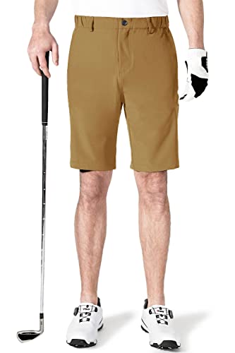 AOLI RAY Herren Golfshorts wasserdichte Dehnbar Leichte Kurze Hose Golf Shorts mit 4 Taschen Khaki Taille:36 von AOLI RAY