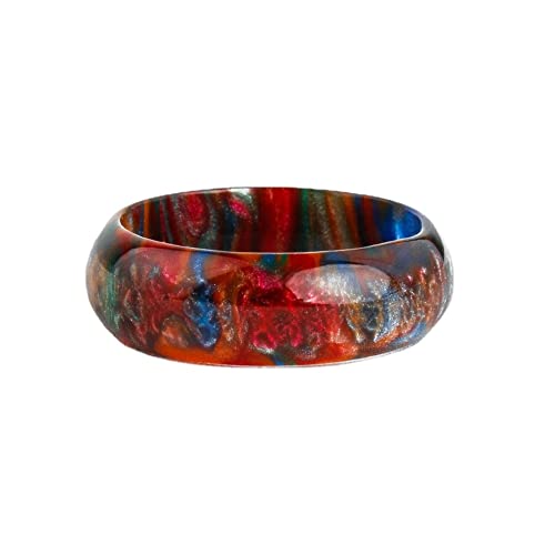 AOLI Damen-Ringe aus Acryl, Größe 38-45, Volcano, 7 Stück von AOLI