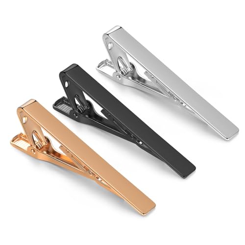 Krawattenklammer Herren, Glänzende Tie Clips Necktie Klammer, Set im Geschenkbox(Klassisch) von AOLVO