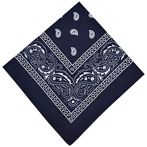 Aomig Bandana Damen Herren, Nickitücher Kopftuch Halstuch Männer, Unisex Tuch Bindetuch, Headwear Haar Schal Paisley Muster,Navy blau (55 x 55 cm) von Aomig