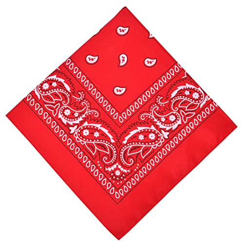 Aomig Bandana Damen Herren,Nickitücher Kopftuch Halstuch Männer, Unisex Tuch Bindetuch, Headwear Haar Schal Paisley Muster, Rot (55 x 55 cm) von Aomig