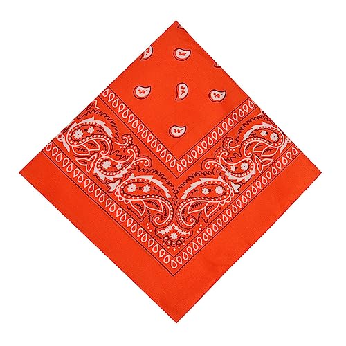 Aomig Bandana Herren Damen, Premium Halstuch Kopftuch, Unisex Tuch Bindetuch, Paisley Muster Headwear Haar Schal Ansatz Handgelenk Kopf Biker, Orange (55 x 55 cm) von Aomig