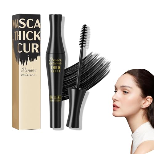 4D Silk Fiber Eyelash Mascara,Mascara Wasserfest Schwarz,Schwarz Wasserfest Wimper Mascara,Wisch-und Wasserfeste Wimperntusche, Vollere Wimpern,Den ganzen Tag lang haltbar von AONAT