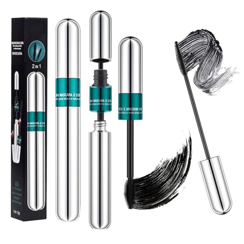 4D Silk Fiber Mascara Wasserfest Schwarz, Langlebige Volumizing Curling Verlängerung, False Lash Look in one Mascara Wasserfest Langanhaltende Wimperntusche Schwarz von AONAT