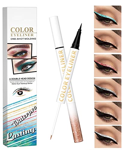 AONAT Eyeliner, Wasserdichter Flüssiger Eyeliner, Bunter Glitter Eyeliner, Metallischer Eyeliner, Farbenfroher Funkelnder Eyeliner Smudge-Proof Geeignet für Frauen. (05#,Orange) von AONAT