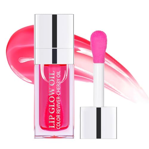 AONAT Lip Glow Oil, Hydrating Lip Oil,Long Lasting Lip Gloss Tint,Moisturizing Lip Care Transparent Lip Stain,aufhellende Lippenlinien,Beruhigt Trockene Lippen(Kirschrot,60ml) von AONAT