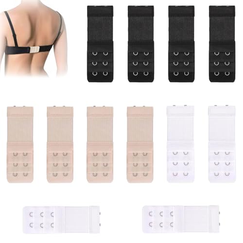 12 Stück Bh Verlängerung,Bh Verlängerung 2 Haken,Bh Erweiterung 2 Haken,Bh Verschluss Verlängerung,Stretch Bh Erweiterung,Weich Elastische Bh Verschluss Verlängerung,Für Mädchen Damen Schwangere von AONAYO