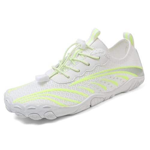AONEGOLD Barfußschuhe Herren Leicht rutschfest Badeschuhe Damen Weich Atmungsaktiv Wasserschuhe Schnell Trocknen Wassersport Strandschuhe Minimalistische Aquaschuhe Schwimmschuhe (Grün,47 EU) von AONEGOLD