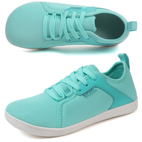 AONEGOLD Breite Barfuss Schuhe Herren Barfußschuhe Damen Zero Drop Solhe Leicht Traillaufschuhe Walkingschuhe Fitnessschuhe Laufschuhe Minimalistische Sneaker (Blau-37EU) von AONEGOLD