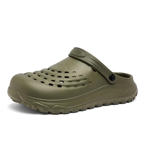 AONEGOLD Clogs Herren Damen Leichte Anti-Rutsch Gartenschuhe Atmungsaktiv Weiche Sohle Pantoletten Unisex Sommer Gartenclogs Hausschuhe Strand Sandalen (330 Grün/36-37EU) von AONEGOLD