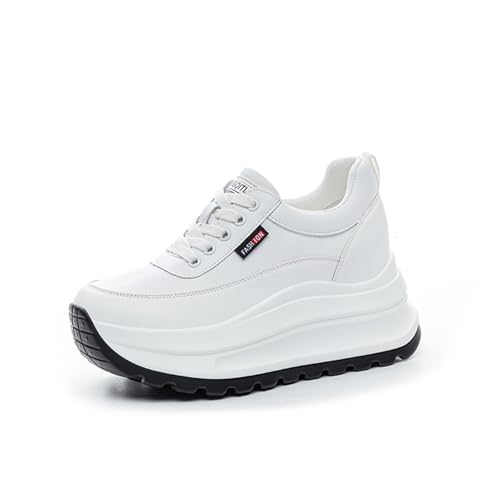AONEGOLD Damen Sneaker mit Keilabsatz Sportschuhe Mode Plateau Freizeits Bequeme Atmungsaktiv Leichte Laufschuhe Freizeitschuhe Sneakers Mit Absatz 9cm（Schwarz,36 EU） von AONEGOLD
