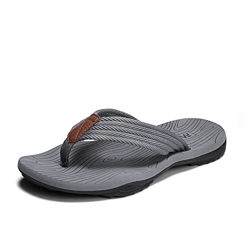 AONEGOLD Flip Flops Herren Sommer Zehentrenner Badelatschen Outdoor rutschfeste Sandalen Strand Schwimmbad Hausschuhe Pantoletten(Grau,42 EU) von AONEGOLD