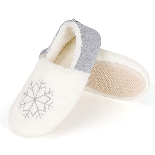 AONEGOLD Hausschuhe Damen Plüsch Ballerina Socken rutschfeste Slipper Winter Home Warme Fuzzy Strick Pantoffeln Kuschel Weiche Hausschlappen(Grau,Größe 36-37) von AONEGOLD