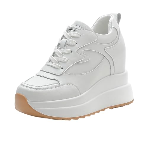AONEGOLD Damen Sneaker Wedges mit Keilabsatz Sportschuhe Laufschuhe Turnschuhe Fitness Running Outdoors Freizeitschuhen Atmungsaktiv Bequeme Schuhe（Weiß,35 EU） von AONEGOLD