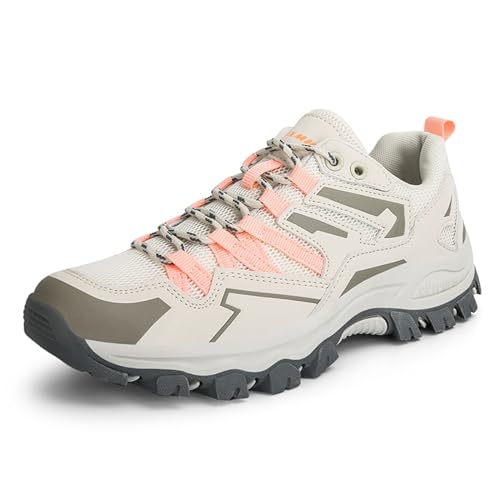 AONEGOLD Wanderschuhe Damen Herren Wasserdicht Atmungsaktiv Trekkingschuhe Leicht rutschfeste Bergschuhe Kletterschuhe Outdoorschuhe Hiking Mountain Sneaker (2201 Rosa/39EU) von AONEGOLD