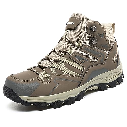 AONEGOLD Wanderschuhe Herren Damen Wasserdicht Trekking Schuhe Atmungsaktiv Leichte Wanderstiefel Outdoor Sportlich rutschfest Knöchel Bergschuhe(Braun,Größe 40) von AONEGOLD