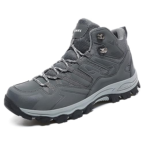 AONEGOLD Wanderschuhe Herren Damen Wasserdicht Trekking Schuhe Atmungsaktiv Leichte Wanderstiefel Outdoor Sportlich rutschfest Knöchel Bergschuhe(Grau,Größe 40) von AONEGOLD