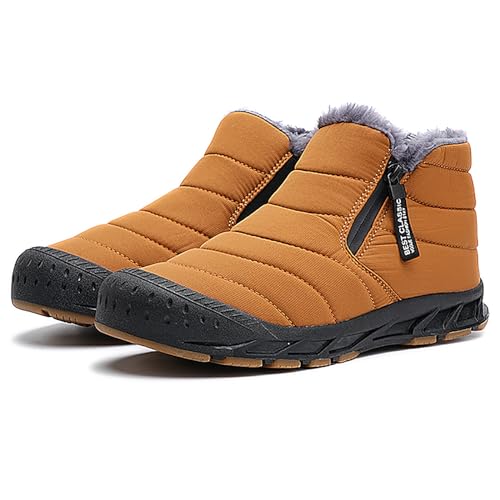 AONEGOLD Winterschuhe Herren Warm Gefüttert Schneestiefel Winterstiefel Wasserdicht Damen Winter Outdoor Boots rutschfeste(Gelb,Größe 41) von AONEGOLD