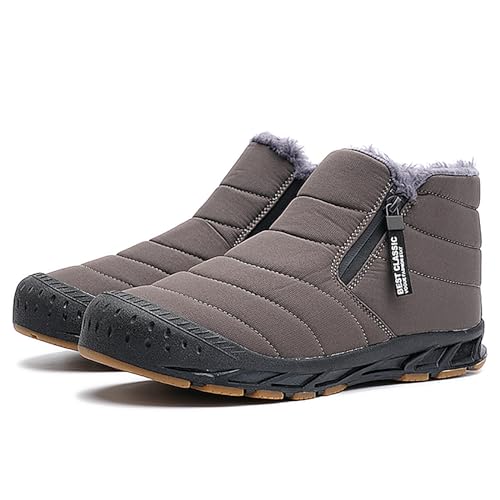 AONEGOLD Winterschuhe Herren Warm Gefüttert Schneestiefel Winterstiefel Wasserdicht Damen Winter Outdoor Boots rutschfeste(Grau,Größe 37) von AONEGOLD