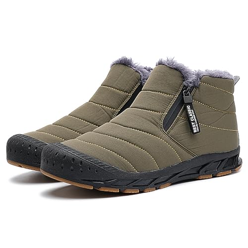 AONEGOLD Winterschuhe Herren Warm Gefüttert Schneestiefel Winterstiefel Wasserdicht Damen Winter Outdoor Boots rutschfeste(Grün,Größe 41) von AONEGOLD