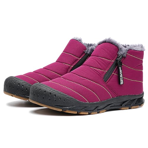 AONEGOLD Winterschuhe Herren Warm Gefüttert Schneestiefel Winterstiefel Wasserdicht Damen Winter Outdoor Boots rutschfeste(Rosa,Größe 40) von AONEGOLD