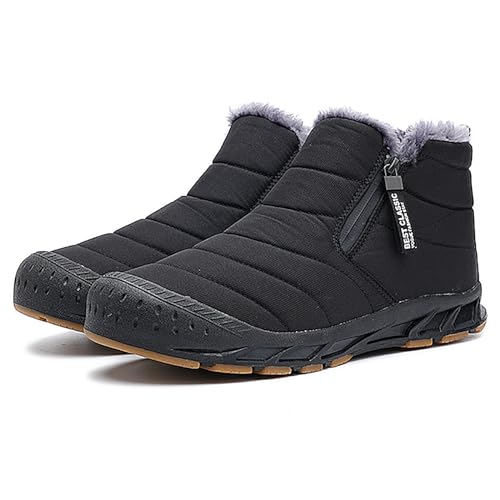 AONEGOLD Winterschuhe Herren Warm Gefüttert Schneestiefel Winterstiefel Wasserdicht Damen Winter Outdoor Boots rutschfeste(Schwarz,Größe 44) von AONEGOLD