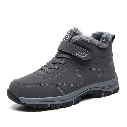 AONEGOLD Winterschuhe Herren Wasserdicht Winterstiefel Damen Warme Gefüttert Rutschfest Schneestiefel Winter Outdoor Wanderschuhe(Grau,Größe 37) von AONEGOLD