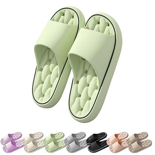 AONETIGER Badelatschen Damen Herren Schnelltrocknende Rutschfest Geruchsneutral Wolkenschuhe Weiche und bequem Hausschuhe (Grün,38) von AONETIGER