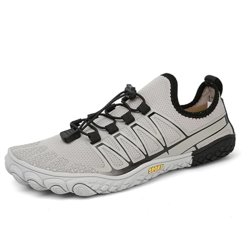 AONETIGER Badeschuhe Herren Wasserschuhe Damen Strandschuhe Sommer Atmungsaktiv Barfußschuhe rutschfeste Schwimmschuhe Surfschuhe Aquaschuhe Fitnessschuhe(705 Grau,36EU) von AONETIGER