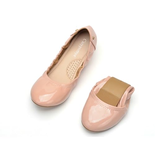 AONETIGER Ballettschuhe Damen Leicht Runde Zehe Ballettschläppchen Weich Trainings Tanzschuhe Flache Barfuß(CWA003 Rosa,38EU) von AONETIGER