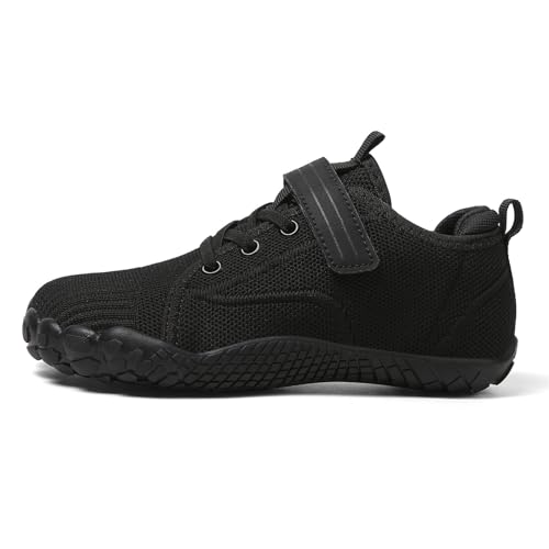 AONETIGER BarfußSchuhe Kinder Jungen MäDchen Hausschuhe Minimalistische Sneaker Breiter Zehenbox Schuhe Atmungsaktive Outdoor Wanderschuhe （4226 Schwarz,34EU ） von AONETIGER