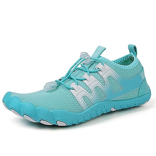 AONETIGER Barfußschuhe Herren Damen Wasserschuhe Aquaschuhe Leicht Atmungsaktiv Badeschuhe Strandschuhe rutschfeste Sommer Barfussschuhe Quick Dry Surfschuhe Schwimmschuhe(301 Blau,39EU) von AONETIGER