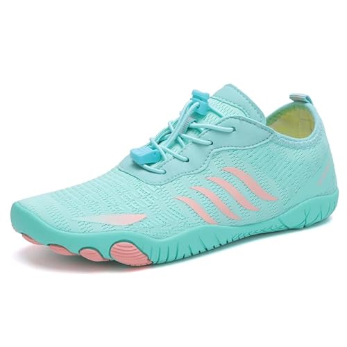 AONETIGER Barfußschuhe Herren Wasserschuhe Damen Badeschuhe Aquaschuhe Sommer Quick Dry Strandschuhe Atmungsaktiv rutschfeste Schwimmschuhe Surfschuhe Fitnessschuhe(1802 Grün,38EU) von AONETIGER