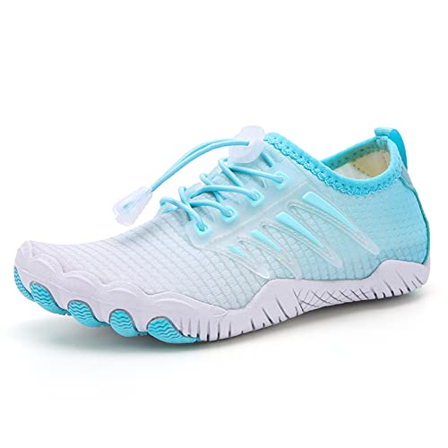 AONETIGER Barfußschuhe Kinder Barfussschuhe Atmungsaktiv Aquaschuhe Badeschuhe Strandschuhe Schnell Trocknend rutschfest Wasserschuhe(8305 Blau,32EU) von AONETIGER