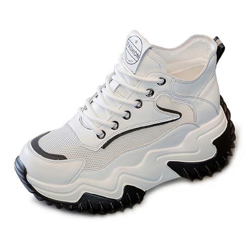 AONETIGER Damen Sneaker Keilabsatz Freizeitschuhe Atmungsaktives Moden Sportschuhe Keilsneaker Bequeme Running Outdoors (319 Weiß,35EU) von AONETIGER