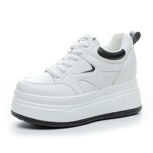 AONETIGER Damen Sneaker mit Keilabsatz Atmungsaktiv Wedge Sneakers Leicht Sportschuhe Bequeme rutschfest Turnschuh Mode Plateau Freizeitschuhe (520 Schwarz,38EU) von AONETIGER