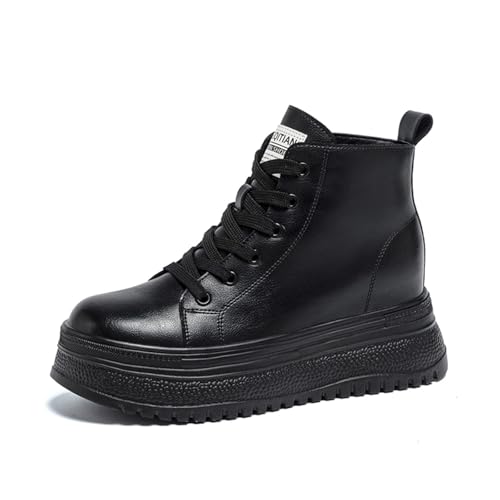 AONETIGER Damen Sneaker mit Keilabsatz Bequeme Wedge Sneakers Atmungsaktive Freizeitschuhe Mode Kombinierbar Plateau Sneaker(616 Schwarz,38) von AONETIGER