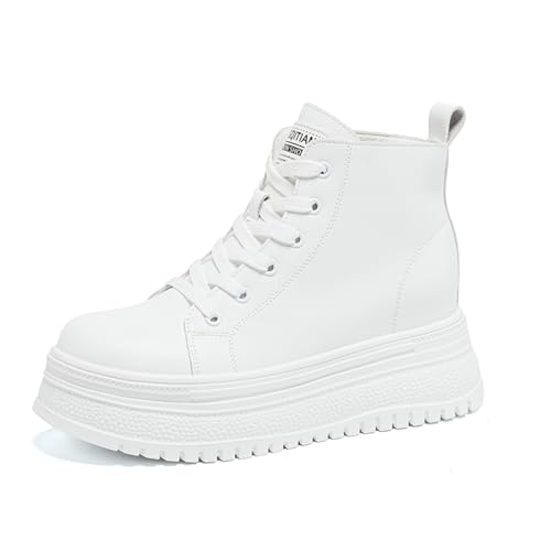 AONETIGER Damen Sneaker mit Keilabsatz Bequeme Wedge Sneakers Atmungsaktive Freizeitschuhe Mode Kombinierbar Plateau Sneaker(616 Weiß,35) von AONETIGER