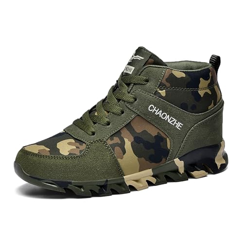 AONETIGER Damen Wedges Sneaker Keilabsatz 8cm Sportschuhe Turnschuhe Atmungsaktive Freizeitschuhe Leicht Camouflage 38 von AONETIGER