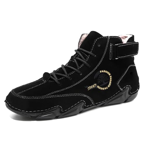 AONETIGER Ergonomische Herren Damen Warm GefüTtert BarfußSchuh rutschfeste Bergexperten Schuhe Winter Schmerzlindernder BarfußSchuh (Schwarz,39EU) von AONETIGER