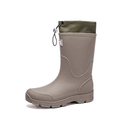 AONETIGER Gummistiefel Damen Herren Halbhoch Regenstiefel Wasserdicht Regenschuhe rutschfest Gummistiefeletten Mode Gartenschuhe Bequeme Rain Boots (17 Grau,44EU) von AONETIGER