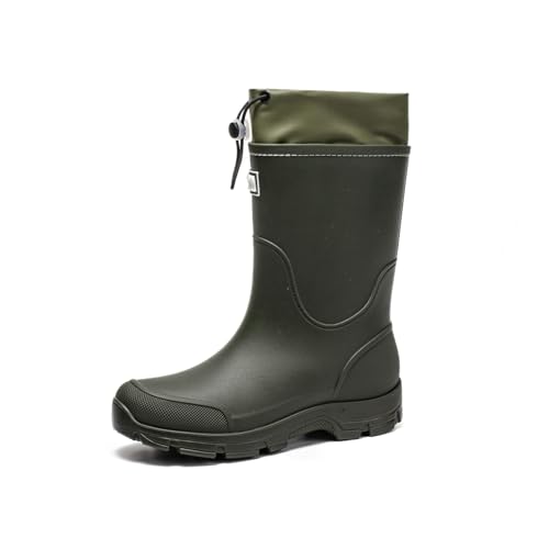 AONETIGER Gummistiefel Damen Herren Halbhoch Regenstiefel Wasserdicht Regenschuhe rutschfest Gummistiefeletten Mode Gartenschuhe Bequeme Rain Boots (17 Grün,43EU) von AONETIGER