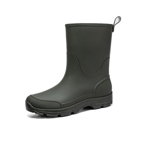 AONETIGER Gummistiefel Damen Herren Halbhoch Regenstiefel Wasserdicht Regenschuhe rutschfest Gummistiefeletten Mode Gartenschuhe Bequeme Rain Boots (Grün,42EU) von AONETIGER